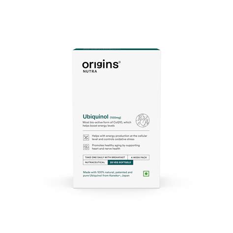 Origins Nutra Kaneka™ Ubiquinol 100mg | Boosts Energy, Supports Heart ...