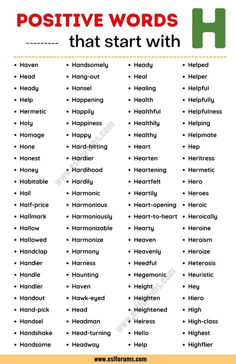 530 "Helpful" Positive Words that Start with H in English - ESL Forums