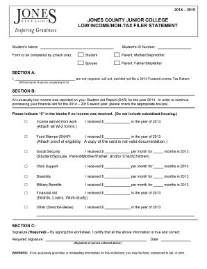 Fillable Online jcjc Low Income Verification Worksheet - Jones County ...