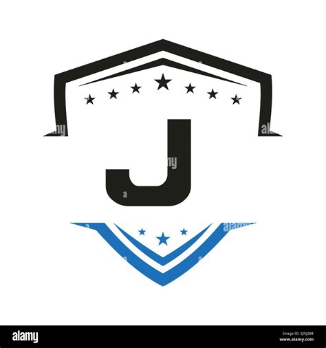 Modèle vectoriel de logo de protection automobile Letter J. Symbole du logo transport Image ...