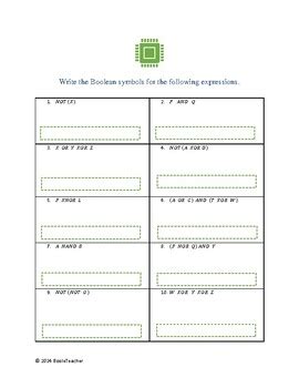 Image result for Boolean Logic Worksheet JavaScript