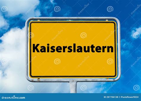 German Yellow City Sign Kaiserslautern Germany Stock Photo - Image of ...