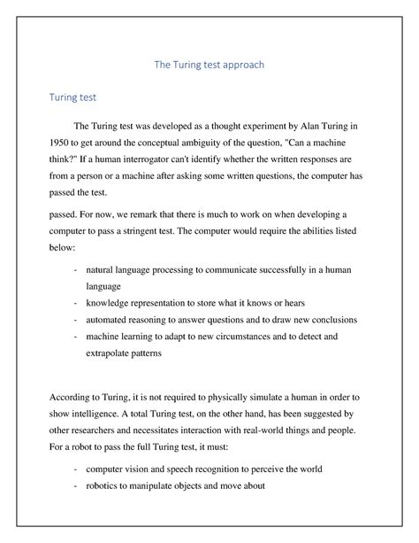 Image result for Turing Test Approach