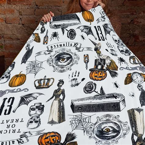 Halloween Blanket Haunted Halloween Throw Blankets Black Spider Webs ...