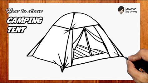 How to draw Camping Tent step by step - YouTube