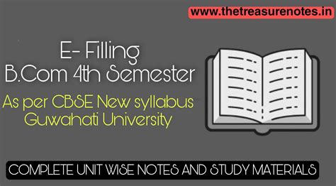 E-Filing of Returns B.com 4th Semester Unit 1 Conceptual Framework ...