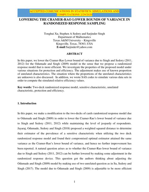 Image result for Cramer-Rao Lower Bounds