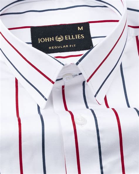 Buy Clemence Red And Blue Stripes Cotton Shirt – John Ellies India