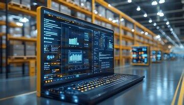 An isometric illustration of a smart warehouse management system ...