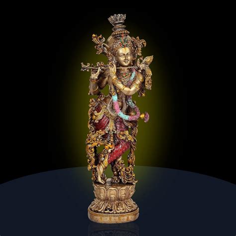 Buy AONA Large Slim Krishna Playing Flute Showpiece for Home Decoration ...