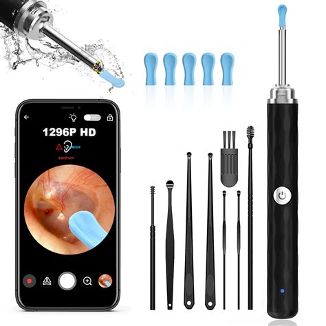Ear Wax Removal Tool Camera, (1296P) Ear Cleaner with Light and Camera ...
