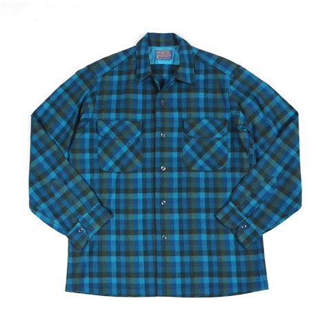 【NOS】60’s PENDLETON Board shirt M Blue ペンドルトン ボードシャツ | FESTINA LENTE ...