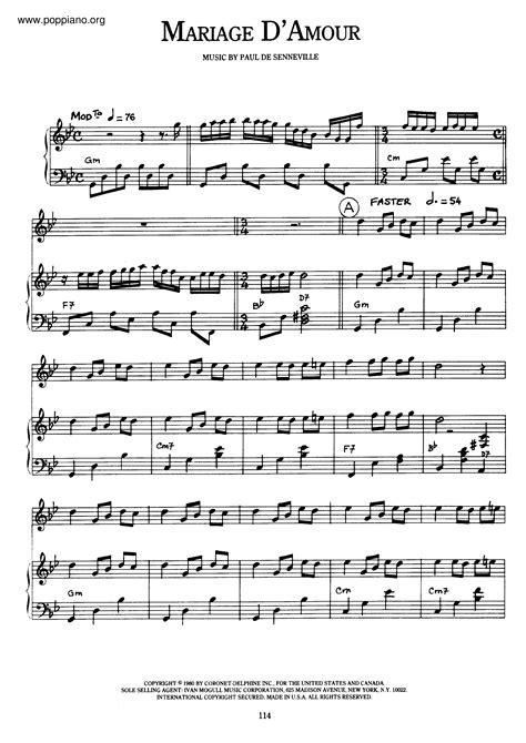 Richard Clayderman-Mariage D'amour 夢中的婚禮 Sheet Music pdf, -夢の中の結婚式 악보 ...