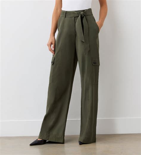 Maxine Khaki Wide Leg Trousers – Finery London