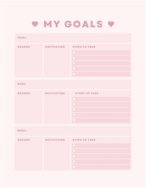 Free printable planner goals, Download Free printable planner goals png ...