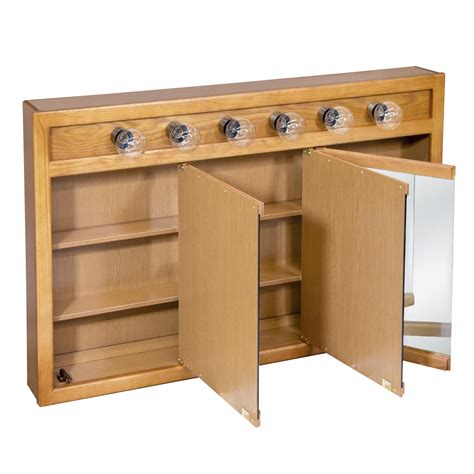 Richland 48 Inch Lighted Medicine Cabinet Nutmeg Oak | Bath | Today's ...