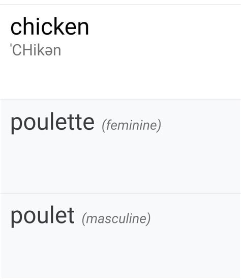 what do we say chicken in French - Brainly.in