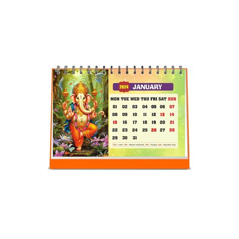 ESCAPER Lord Ganesha Standing Flip Desktop Calendar 2024 (Pack of 15 ...