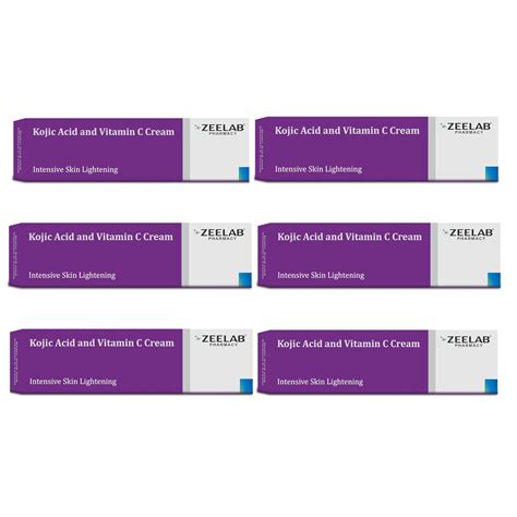 Zeelab Kojic Acid 2% and Vitamin C Cream (20g Tube) | Pack of 6 ...