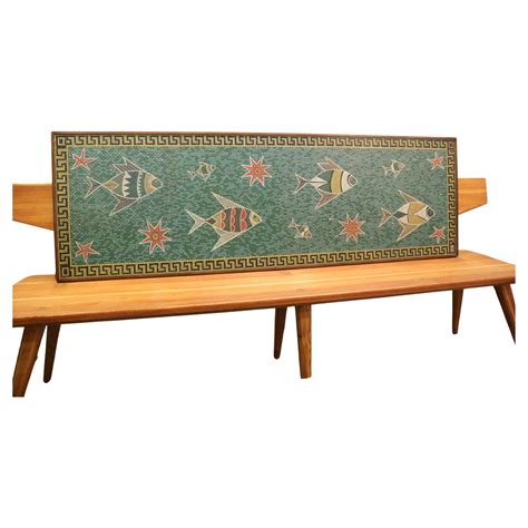 P. Zwier Fish wall art mosaic, vinyl on wood 1960s Netherlands For Sale ...