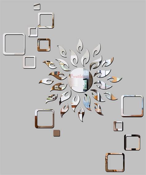 Wall1ders 18 Different Round Mirror Self-Adhesive Reusable Stickers for ...