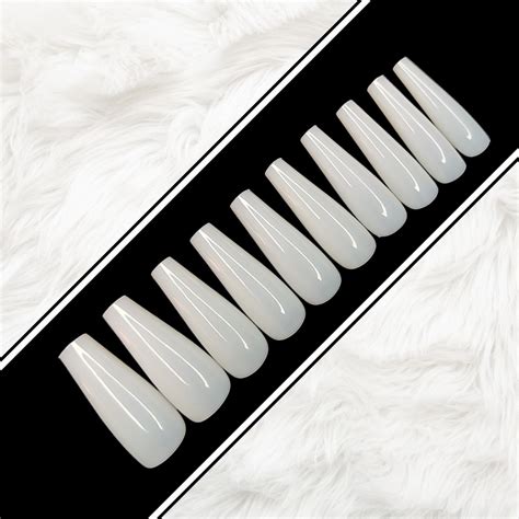 20 Pcs High Quality False Nails Plain Unpainted Press on Nails Balleri ...