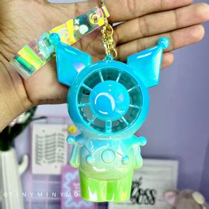 Buy Holographic Kuromi Hand Fan Keychain Online from Tinyminymo