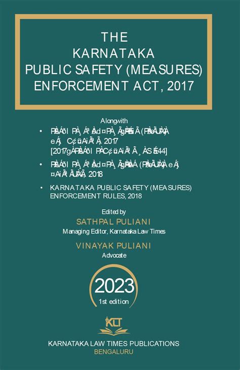 The Karnataka Public Safety(Measures) Enforcement Act,2017 : Sathpal ...