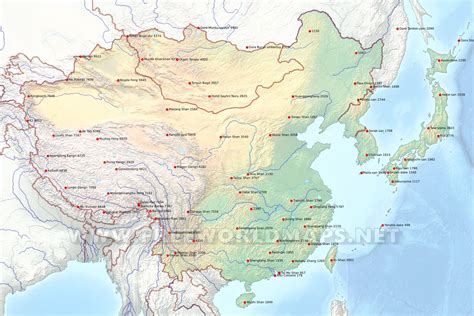 East Asia Physical Map