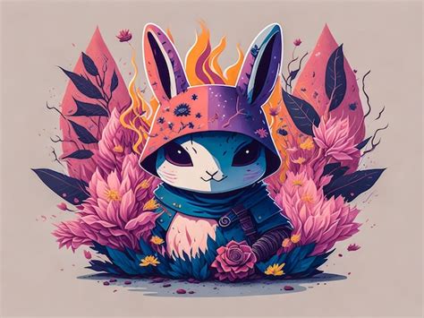 Premium Photo | A detailed illustration face ninja bunny Ai Generated