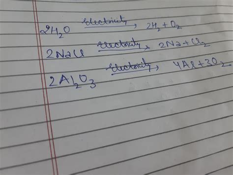 Two examples of electrolytic decomposition balanced reaction - Brainly.in