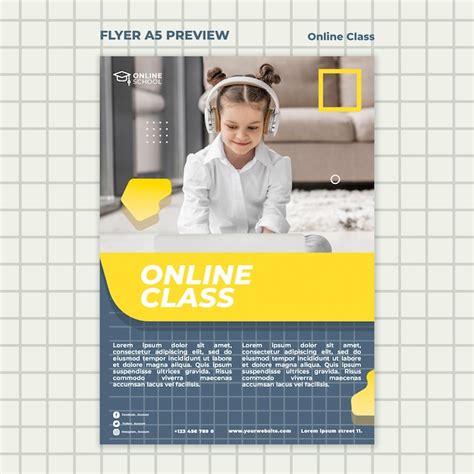 Flyer template for online classes with child | Free PSD