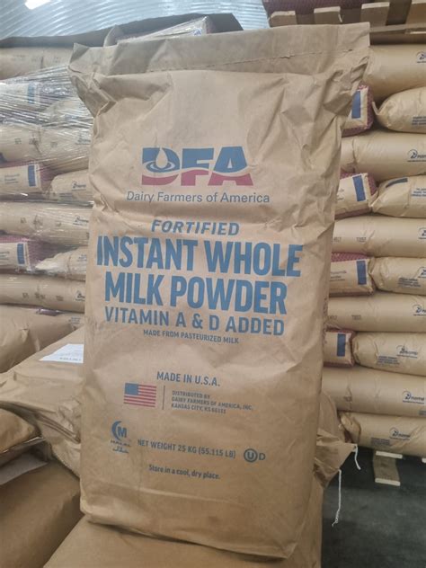 Leche Entera en Polvo DFA (Dairy Farmers of America), Saco de 55 Libras ...