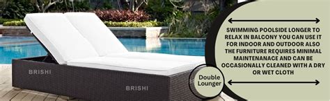 BRISHI Outdoor Swimming Double Poolside Lounger Beach Sunbathing Lawn ...