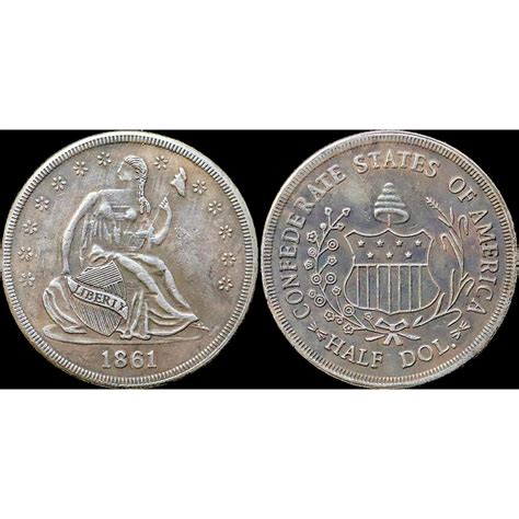 1861 Confederate Half Dollar Silver Plated Coin - Circulated - Etsy