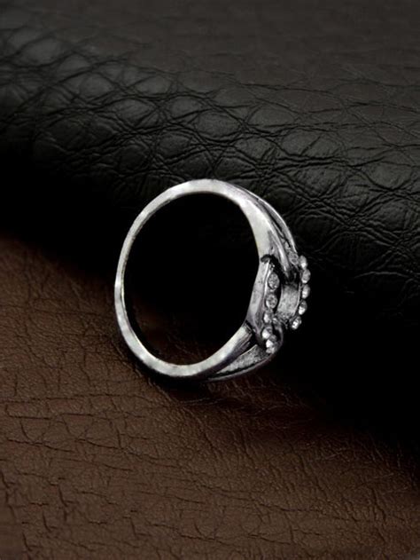 AANA Oxidised Silver Plated Geometric Design Finger Ring – Jumkey ...