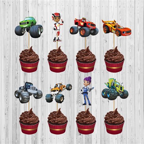 Blaze and the Monster Machines Theme Classic Cup Cake Topper – Party ...