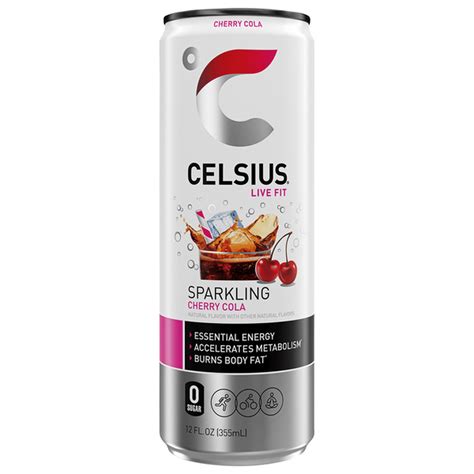 Celsius Energy Drink, Sparkling, Cherry Cola (12 fl oz) Delivery or ...