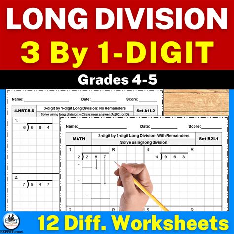 3 Digit by 1 Digit Long Division Grade 4 Worksheets - ExperTuition