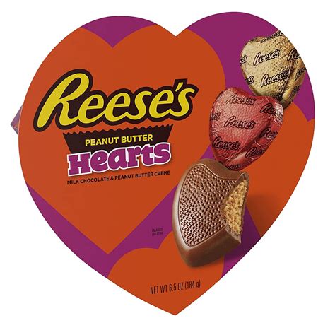REESE'S Chocolate Peanut Butter Creme Hearts, Valentine's Candy Gift ...