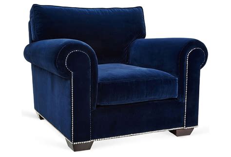 Canyon Velvet Club Chair, Cannes Blue | Blue velvet chairs, Blue accent ...