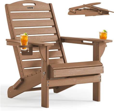 Amazon.com: SUUNYN Folding Adirondack Chair HDPE All-Weather Adirondack ...