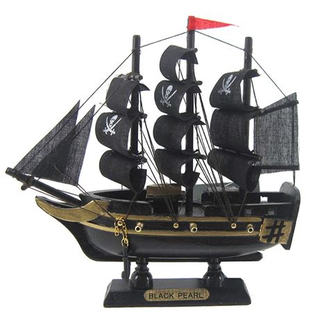 Buy Chesapeake Bay 68704 Wood Black Pearl Pirate Ship Fully Assembled 6 Inches Online at Low ...