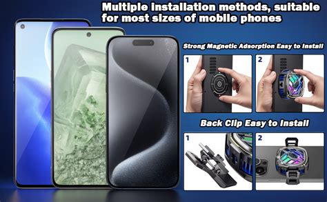 NUDFSY Phone Cooler, Mobile Cooler With Digital Display Gaming Cooler ...