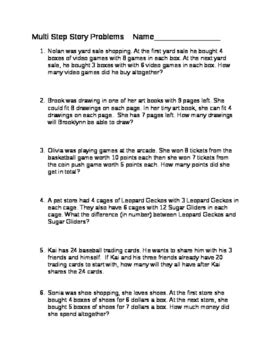 Image result for Multi-Step Story Problems