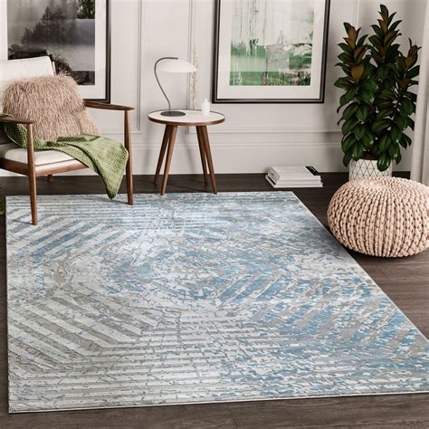 Abani Nova NOV160A Blue and Grey Silver Distressed Area Rug - Walmart ...