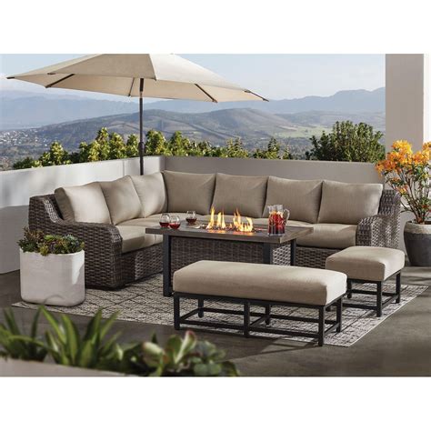 Member's Mark Athena 7-Piece Sectional with Firepit - Cast Ash - Sam's ...