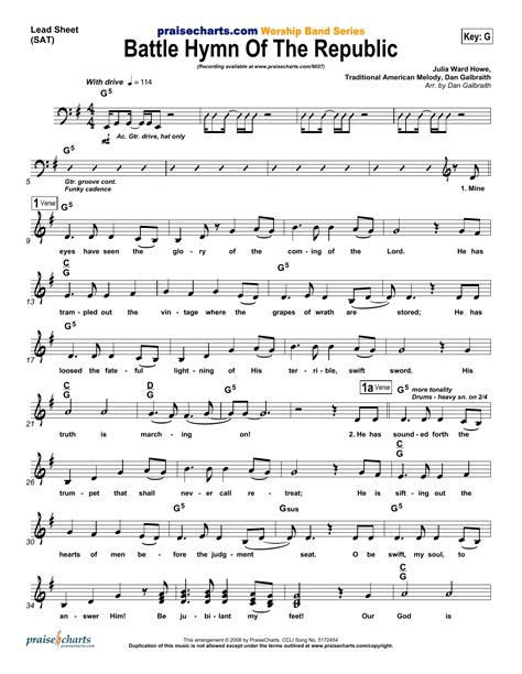 Dan Galbraith "Battle Hymn of the Republic" Sheet Music Notes ...