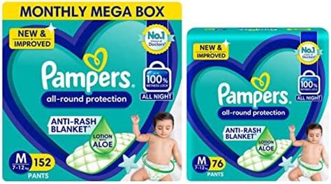 Buy Pampers Unisex New Diapers Pants Monthly Box Pack, Medium (152 ...