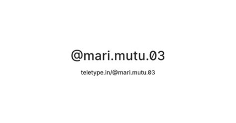@mari.mutu.03 — Teletype